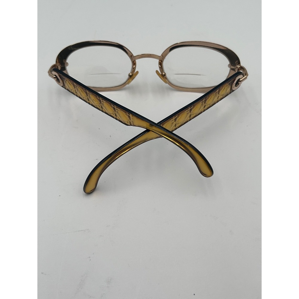 Christian Dior Vintage Carla 42W Gold Amber Oval glasses Frames Austria 49-22 - Picture 6 of 16